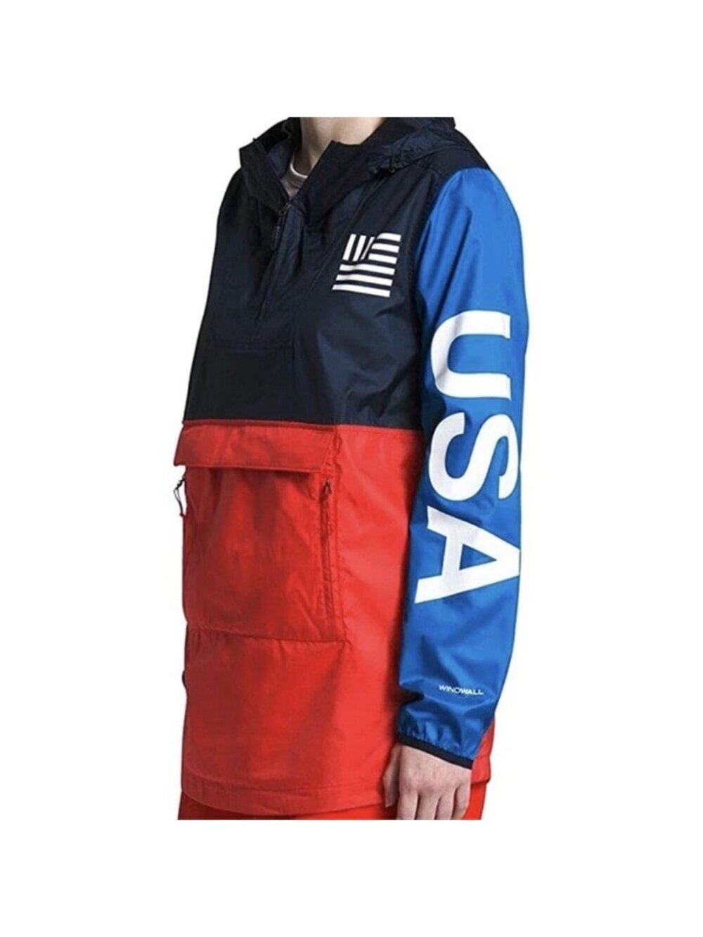 North Face Women’s International XL Women Packable Windbreaker USA Patriotic
